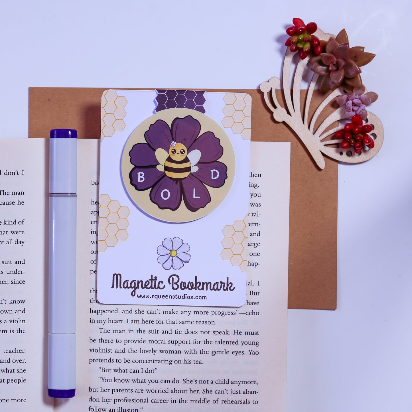 Bee Bold Magnetic Bookmark