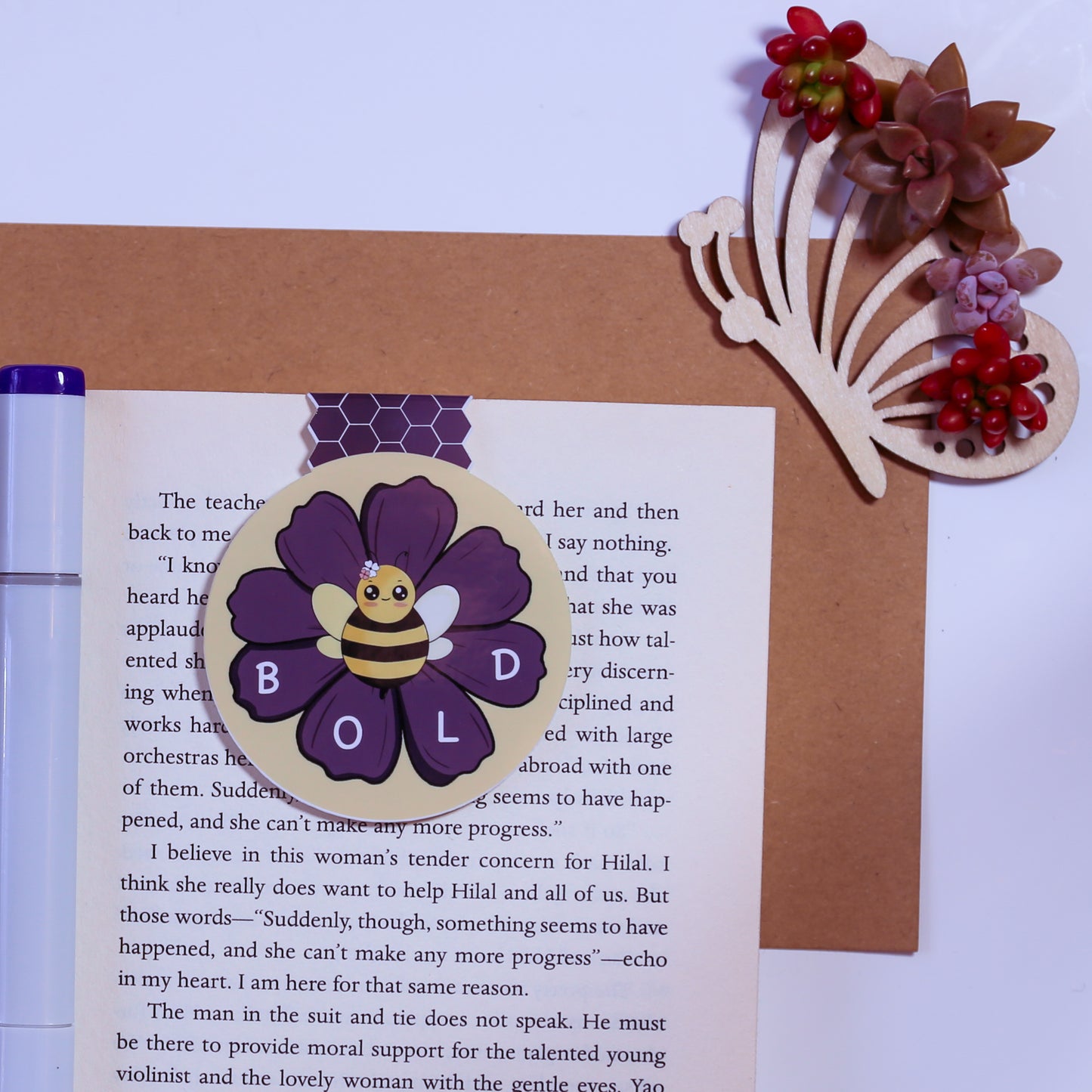 Bee Bold Magnetic Bookmark