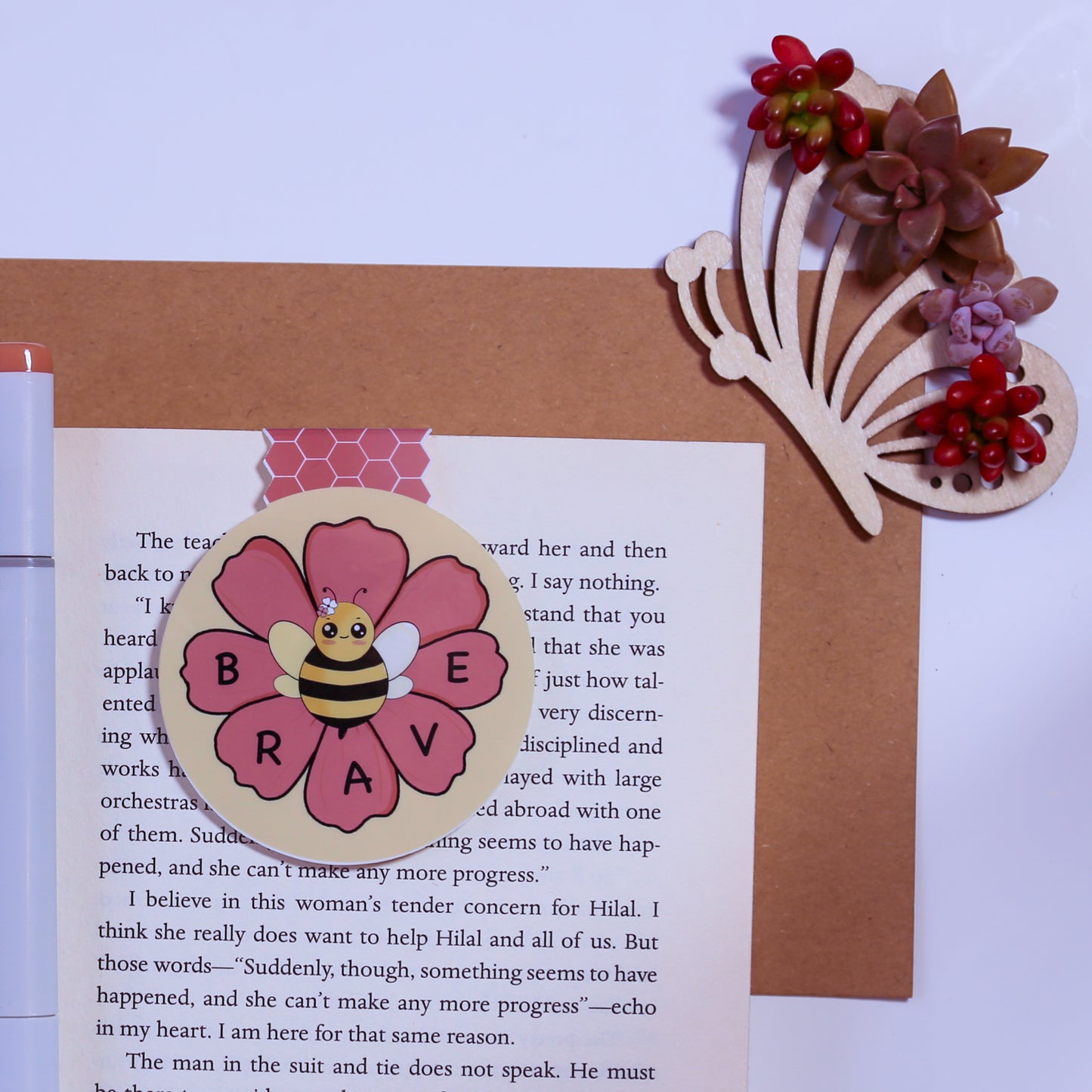 Bee Brave Magnetic Bookmark