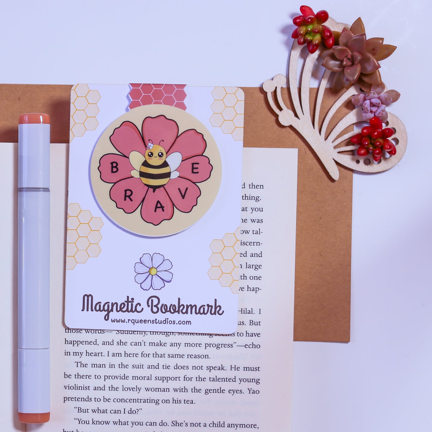 Bee Brave Magnetic Bookmark