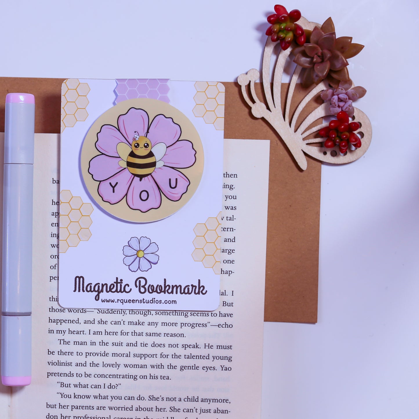 Bee You Magnetic Bookmark