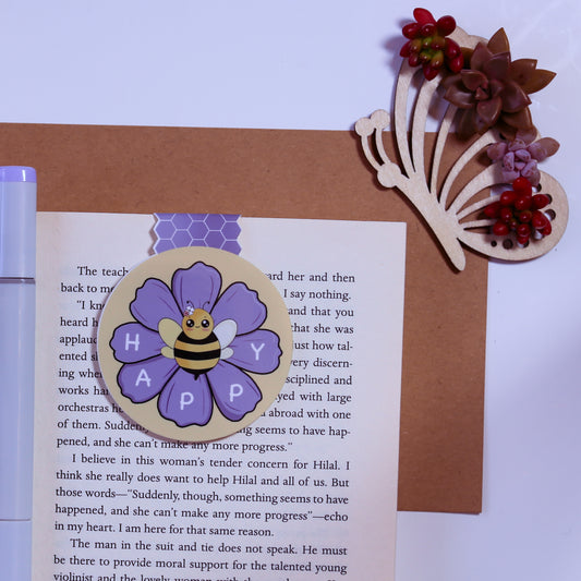 Bee Happy Magnetic Bookmark