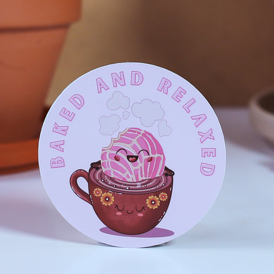 Strawberry Concha "Baked and Relaxed" (Round)